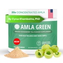 Amla Powder & Decaf Green Ceai Superfood Supliment, 20x Ultra concentrat Amla, suport antioxidant, Made with Oolong Tea and Indian Gooseberries, Organic, Vegan, Decaf, 30 Servings