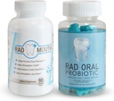 Probiotice orale pentru dinți și gingii cu gura Rad pentru sensibilitate dintelui - Probiotic dentar Formulat cu Lactobacillus Reuteri și multivitamine pentru consolidarea gingiilor, a dinților și a oaselor de jaw