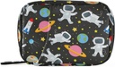 Space Travel Galaxy Astronauts Pill Box 7 zile Pill Case Bag Travel Pill Organizator sac cu Zipper Portabil Weekly Caz Compact Dimensiune pentru Deținătorul Suplimentului Vitamina