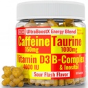 SHIZAM Taurine 1000mg Cafeina 150mg Energie Gummies w D-3 B-12 B Complex Inositol, Gel Gels Vitamine Băuturi Capsule băutură Chews Pastile pulbere Alt, Running Runners Suplimente