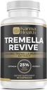 Capsule cu pulbere Tremella Mushroom - Albă ca Zăpada Impresionată Suplimentul cu pulbere de ciuperci - 25% Beta Glucan conținut, Vegan & OMG gratuit.