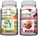 GreeNatr Mushroom Supplement, 10-in-1 Blend cu Lions Mane, Cordyceps, Shiitake, Chaga, Turkey Tail, combinate cu nostru energie și creier focus Booster naturale de rădăcină Ginseng și Ginkgo Biloba