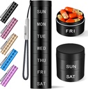 Aluminiul Travel Pill Organizator,Weekly Metal Pilula Case,Pill Holder, Umiditate Proof Periculos Zilnic Pilula Cutie 7 zile, Mari pastile Container pentru a deține vitamine,medicatie,Supplements