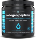 Pudră Colagen Peptide - Absorbție îmbunătățită, hidroliză dublă, Fed iarbă, praf de proteine Keto cu vitamina C - Supliment premium pentru creșterea părului, piele, unghii, articulații și oase, nearomatizate