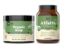 Pulbere organică Kelp 8 oz & Pure Alfalfa Leaf 100 capsule Bundle