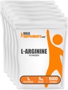 BulkSupplements.com L-Arginina pulbere - Arginina Supliment, Nitricoxid, Nearomated & Gluten gratuit, 1g per Serving, 1kg (Pachet de 5) (11 lbs)
