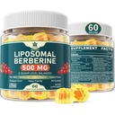 Berberine 500mg Supliment, Once Daily, Gume lipozomal cu Ceylon Cinnamon, Bitter Melon, Banaba Leaf pentru Metabolism Balanced, AMPK Activator, Absorbție ridicată, Zahăr gratuit, Vegan, 60 Cts