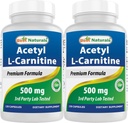 Cele mai bune Naturale Acetil L-Carnitina (ALCAR) 500 mg, 120 capsule, 120 Servings - non-GMO și gluten gratuit, 1 capsulă per servire (2 ambalaj)