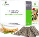 Grupa QG Extract de ginseng și extract de rădăcină de lemn dulce cu vitamina C (80 comprimate - 210 mg fiecare) Supliment alimentar pentru bărbați și femei