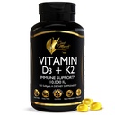Cocó Martie N.M.D Vitamina D3+K2 10000 UI - Supliment de mare potenta pentru femei si barbati, Suport Imun, Sanatate Bone & Joint - Gluten-Free, non-GMO, 4 Luna de aprovizionare, 250 mcg D3, 180 mcg de vitamina K2
