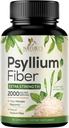 Psyllium Husk Powder Capsule 2000mg, Natural Daily Soluble & Insolubile pastile de fibre, Psyllium Husk Fiber Supplement Suporturi Digestion Colon Health & Regularitate, Supliment pe bază de plante - 120 capsule
