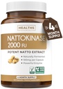 Sănătate Harmony Nattokinaza 2000 FU (Non-GMO) Powerful Nattokinaza Suplimentul făcut din soia fermentată natural - 4 luni de aprovizionare) 120 Vegan Natto Capsule