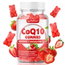 softbear CoQ10 Gummies 400mg Coenzime Q10 Supliment pentru adulți, Coq10 de înaltă absorbție Plus Omega-3, Magneziu, vitamina B3 & Zinc pentru energie celulară și antioxidant, aromă de căpșuni 60 Conte