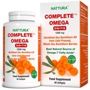 Nattura Complete Omega 3-6-7-9, Pure Sea Buckthorn Oil, European Quality, de la Nerafinate, Cold Presed Whole Sea Buckthorn Wild Berries - 1200mg - 2 Sticle