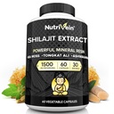Nutrivein Premium Pure Himalayan Shilajit pentru bărbaţi şi femei - 1500 mg - 60 capsule - Extract puternic de rezin amestecat cu irlandez Sea Moss, Tongkat Ali, & Ashwagandha - Vitality, Clarity, & Performance