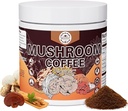Cafea cu ciuperci, cafea cu ciuperci instant amestec de pulbere (20 serviri) cu Cordyceps, Reishi, Lion's Mane, Shiitake, King Trumpet, Mushroom Supplement for Energy, Focus, Immune Support
