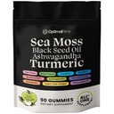 Optimal Prime Sea Moss și Black Seed Oil Gummies, Ashwagandha, Turmeric, Manuka Honey, ACV, Dandelion, Black Pepper, Bredock, Bladderwrack, Vegan, 90 Gummies 45 Day Supply