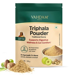VAHDAM Triphala Powder 150g | Ayurvedic Tri-Blend of Amla, Bibhitaki & Haritaki | Supports Digestive Wellness & Gut Comfort | Non-GMO, Vegan | 50 Servings