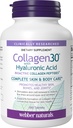 Webber Naturals Colagen30 cu acid hialuronic, colagen peptide bioactive, 180 comprimate, ajută la reducerea ridurilor oculare și linie facială fină, non OMG