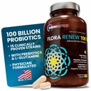 100 miliarde Probiotice - Probiotic 15-tulpina pentru femei și bărbați, RDCaps Lansare întârziată, Prebiotice, L-glutamină, Apple Pectin, Suport pentru Lining, Perioada de valabilitate Stable, Non-GMO, 60 capsule Vegan pentru adulți