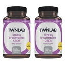 Capace Twinlab Stress B- Complex - complet B- Complex & 1000 mg Vitamina C - Supliment de suport energetic cu vitamine B12 și B6-100 Capsule (Pachet de 2)