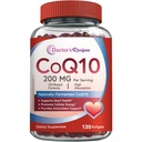Retete de doctor CoQ10 200mg Per Serving, Coenzime de înaltă absorbţie Q10 Supliment cu ulei de măsline, inima si sanatatea vasculara, Productia de energie si suport antioxidant, 2 luni de aprovizionare, 120 Softgels