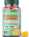 Yuve Vegan Omega 3-6-9 & DHA Gummies - Delicious pentru copii, bărbați și femei - Made from Algae & Chia - NO Fish Oil, NO Krill - Essential Fatty Acid Supplement - Non-GMO, Gluten-Free, Plant-Based - 60ct