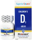 Sursă superioară Vitamina D3 400 UI pentru copii - Dinți, Bone & Immune Supplement pentru copii - non-GMO - 100 comprimate MicroLinguale Dissolvabile