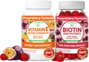 Lunakai Vitamina E și Biotin Gummies Bundle - 3000 mcg Gummies pentru adulți Suport energetic și sănătatea osoasă - Vitamine pentru păr, piele și aspect tineresc