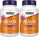 Suplimente now, ADAMTM Multivitamine pentru bărbați cu Palmetto ferăstrău, Licopen, Acid lipoic alfa și CoQ10, Plus Resveratrol natural și extract de semințe de struguri, 60 comprimate (Pachet de 2)