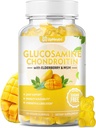 Glucozamină fără zahăr Chondroitin Gumies, extra Putere 1500mg Glucosamină cu Chondroitin MSM & Elderberry & Turmeric, Suplimentul comun de sprijin pentru bărbați și femei muta sănătatea comună gratuită