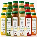 3 zi suc de proteine curata de Fountain brut, toate naturale crud dezintoxicare curata, fructe presate la rece, legume, Vanilie si ciocolata aroma, Tasty si Energizante, 18 sticle 12oz, 3 Ginger Shots