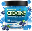 Creatin Monohidrat Gummie pentru bărbați și femei 120 CT - 5600 mg de Creatin Monohidrat per Serving, Creatină masticabile Monohidrat pentru suport muscular și energie Boost, Sugar Free, Vegan (Blueberry Flavor)