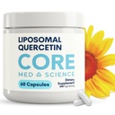 Nucleu Med Science Liposomal Quercetin, 200 mg (60 capsule) - Querbetin Suplimentul susţine absorbţia vitaminei C şi zincului - Promovează sistemul imunitar şi sănătatea cardiacă, Gluten-Free & Dairy-Free