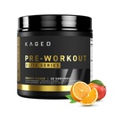 Kaged Pre Workout Powder Pre- Workout Elite pentru bărbați și femei, Stimulant ridicat pentru energie, Focus, Pompe, L-Citrulline, Beta Alanine, Creatina & 388mg de Cafeina organica, Orange Mango