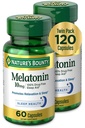 Melatonina de bounty a naturii, promovează relaxarea şi sănătatea somnului, 10 mg, capsule, 60 Ct (2 ambalaj)