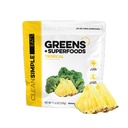 Curate simplu Mănâncă Super Greens pulbere, naturale aroma verde pulbere cu Chlorella, Spirulina, Superfoods & Prebiotic Fiber, Fără Ingrediente artificiale, Gluten gratuit, Tropical Greens Aroma, 30 Srvg