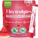 Zero Pepene verde bomboane Electroliti Pachete de pulbere (30 Pack) - Toate ingrediente naturale, Cafeina Energie gratuita pentru reîmprospătare Hidratare - Vegan, Keto, Paleo Zahăr Electroliți fără zahăr Pulbere fără zahăr
