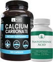 Ingrediente originale pure Carbonat de calciu și acid pantonic Bundle, cantități diferite, Pure, Lab verificate