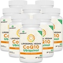 1000 mg CoQ10 Ubichinol lipozomal, 480 Vegan Softgels, Supliment Ubichinol CoQ10 de înaltă absorbţie, Forma activă antioxidantă de Coenzima Q10 pentru funcţia cardiacă şi producţia de energie