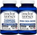 Dr Morse Curcumin Curmeric 1950mg & Irish Sea Moss 1500mg Bundle - Suport comun, Immune Boost, și sănătatea generală cu BioPerine și Bladderwrack FDA-Registrate, NSF-Certificat 90 capsule