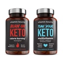 Vitamina Bounty Tune Keto dvs. și arde pe Keto Bundle - Keto Multivitamine, Calorie Arderea pentru femei și bărbați, Cetone premium zmeură, suport energetic - Bundle 60 Capsule fiecare