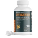 Vitamina Bronson D3 10000 UI (250 MCG) pentru funcţie musculară sănătoasă şi suport imunitar, non-GMO, 180 comprimate