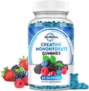 Creatin Monohidrat Gume pentru barbati si femei, Masticuri Creatina Monohidrat cu vitamina B12 pentru crestere musculara si recuperare-Vegan, Aroma mixta Berry, 60 Gume