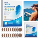 Motion Sickness Patches for Cruise, Sea Sickness Patch for Amețeli Vertigo & Greață Ajutor, Copii și Adulți Călătorii esențiale pentru Cruise/car/Avion/Amusement Park Trip (18 Conte)