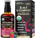 USDA Vitamină organică B-complex Spray lichid 8-in-1 - B5 Pantotenic Acid 