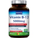 Vitalitate înnăscută Vitamina B12 5000mcg, Sublingual, Vegan Methylcobalamină, Tablete rapid dizolvare, Aroma de piersici naturale, Susţine producerea de energie şi sistem nervos sănătos, 240 comprimate