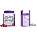 Bundle of Natrol Time Release Melatonin 10 mg 100 comprimate, Supliment alimentar pentru somn odihnitor, & Natrol timp de eliberare Melatoning 3mg Gummies, 35 Melatonine de căpșuni-Flavorate, 35 zile de aprovizionare