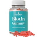 Ultra de înaltă rezistență Gume de biotină pentru creșterea părului pentru femei și bărbați. Gelatină Gratuit, Biotin Vegan 10000mcg Mestecabile pentru piele de păr mai puternică și unghii. Gummy cu aromă de căpşuni