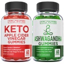 60 Keto Apple Cidru Otet Gummies Avansat pierdere in greutate + 60 Ashwagandha Gumies - 1500MG Ashwagandha Per Serving